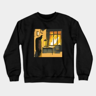 Abstract handsome Illustration of man with depression in the room Crewneck Sweatshirt